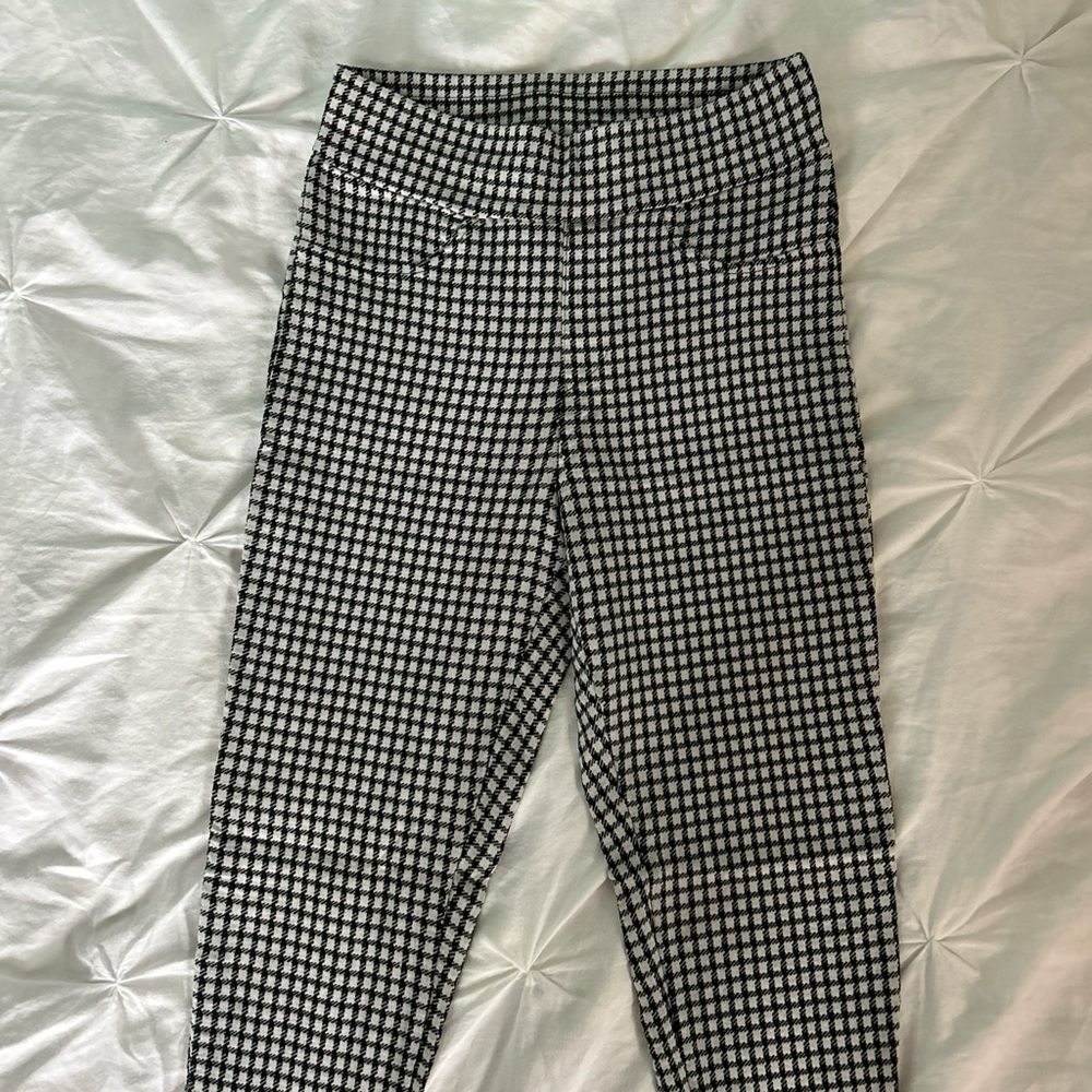 Graffiti White/Black Plaid Skinny Dress Pants